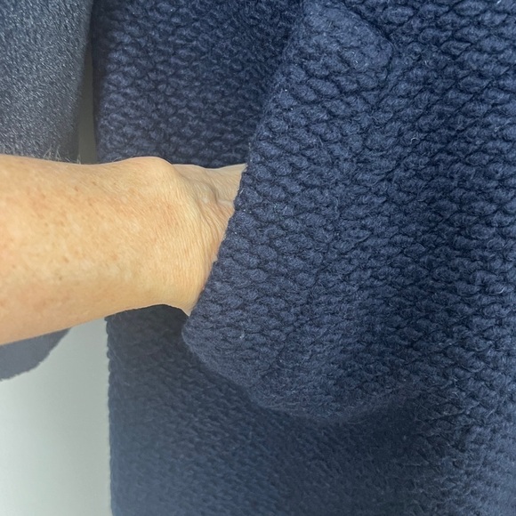 Anthropologie HUTCH Navy Elaina One Button Textured Mid Length Coat Size Large - Picture 7 of 16